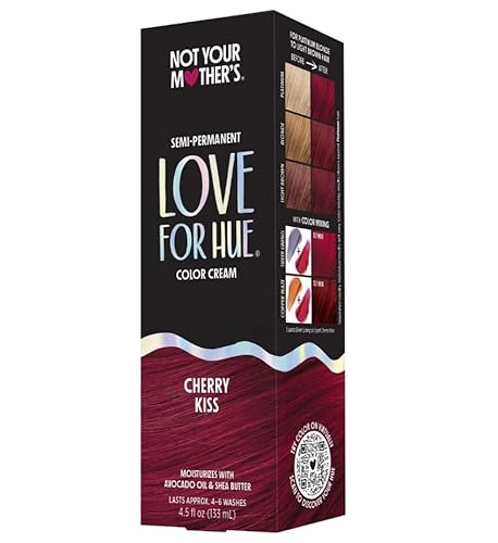 Not Your Mother's Love For Hue Semi-Permanent Hair Color Cream, Cherry Kiss, 4.5 fl oz / 133 ml