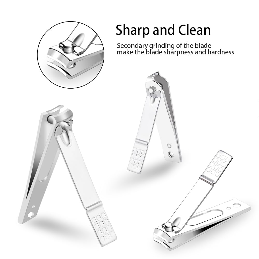 ZIZZON Nail Clippers Kit Manicure Pedicure Set with Holographic Case(Purple)