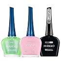 MASGLO Traditional Nail Polish 0.5 Fl. Oz. 3 piece kit with BASE FORTIFIER, color JUGUETONA and TOPCOAT GEL Beauty & Personal Care MASGLO