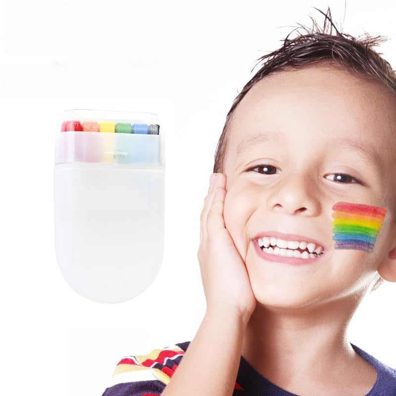 Foukvuid 6-Color Rainbow Face Paint, Body Painting Oil Paint for Halloween, World Cup, Festival, Party
