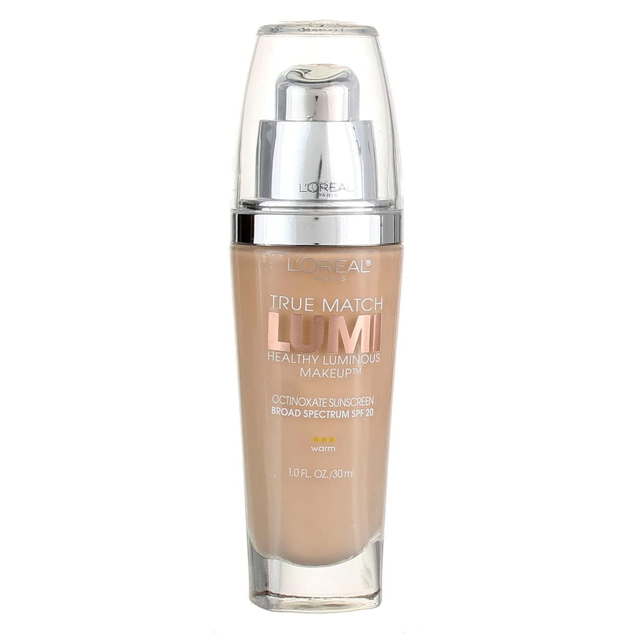 L'Oreal Paris True Match Lumi Healthy Luminous Makeup, W1-2 Porcelain Light Ivory, 1 fl; oz.