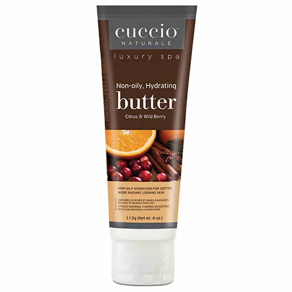 Cuccio Naturale Citrus & Wild Berry Butter Blend - Ultra-Moisturizing Body Cream for Hands, Feet, and Body - 4 ounce