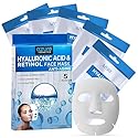 Azure Cosmetics Hyaluronic Acid & Retinol Anti Aging Face Mask - Dermatologist Tested - Rejuvenating & Hydrating - Helps Reduce Fine Lines
