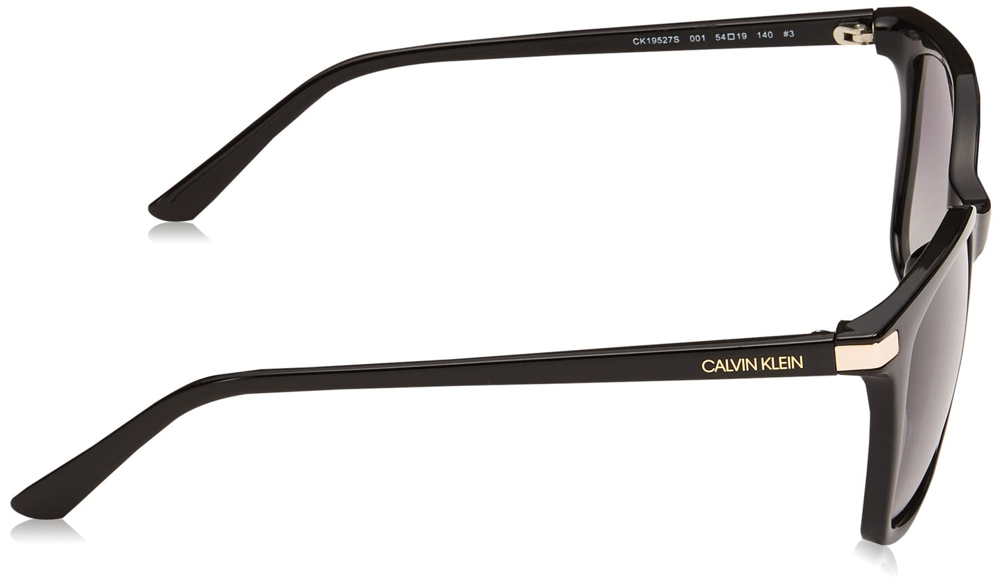 Calvin Klein Women's CK19536S Cat-Eye Sunglasses, Black/Black, 55 mm