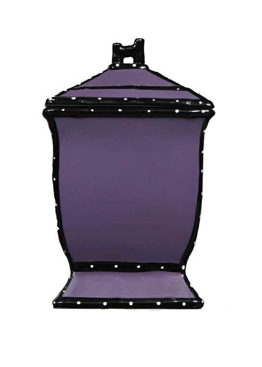 ACK Tuscany Hand Painted Ruffle Purple Cookie Jar, Ceramic Cookie Jar with Lid and and Rubber Seal, Food Storage Jar, Kitchen Décor, Snack Storage…