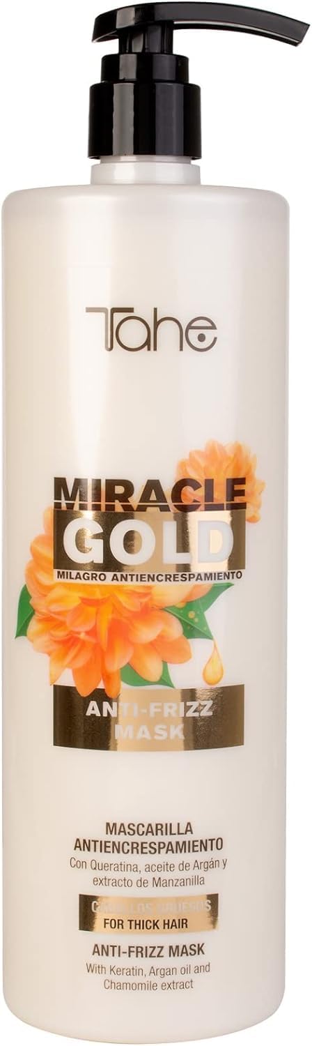 Tahe Miracle Gold Kit For Frizz Control - Shampoo 1000ml + Mask 1000ml + Styling Cream 100ml