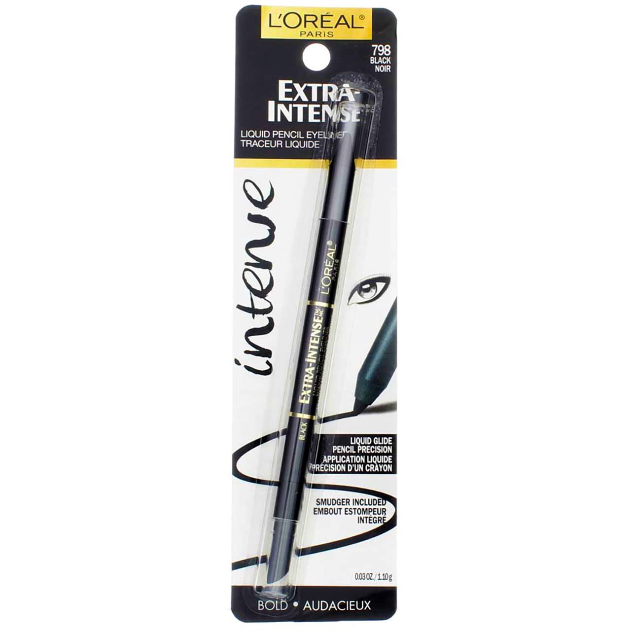L'Oréal Paris Extra-Intense Pencil Eyeliner, 798 Black (Pack of 2)
