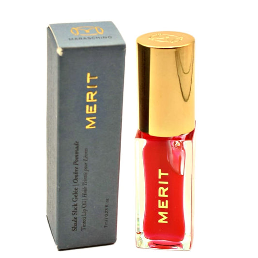MERIT Shade Slick Gelée Sheer Tinted Lip Oil Maraschino Beauty & Personal Care Merit