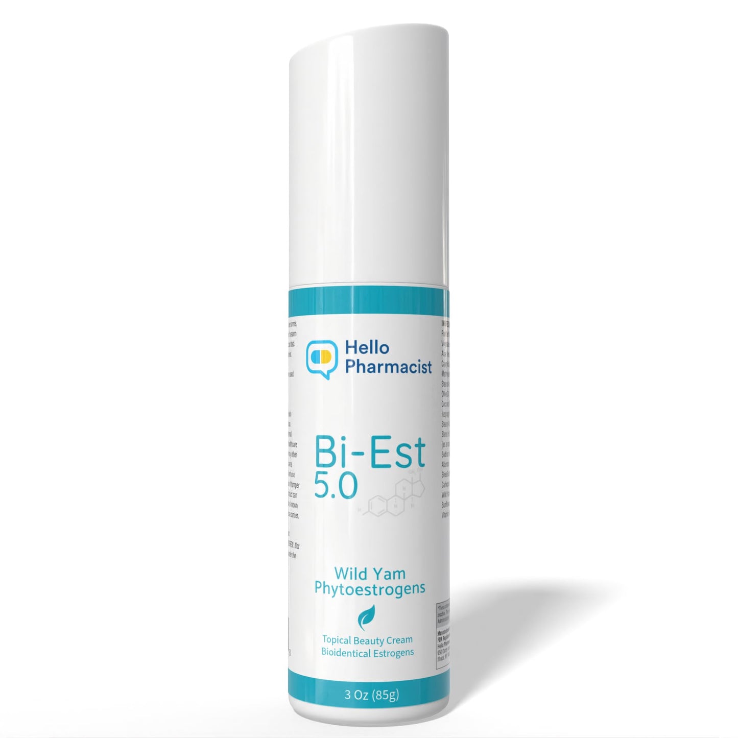 HelloPharmacist BiEst 5.0 Beauty Cream - New Smoother Cream Formula - Hyaluronic Acid - 3 oz - Made in USA