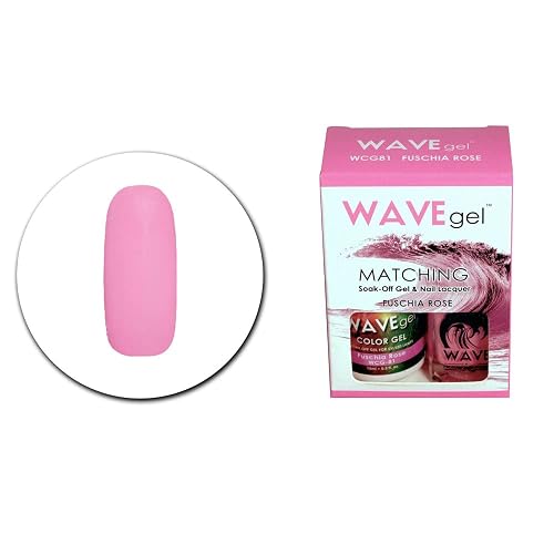 WAVEGEL Soak-0ff Gel & Nail Lacquer Matching Duo Set - Fuschia Rose - WCG81-81 I 0.5 Oz Beauty & Personal Care WAVE gel