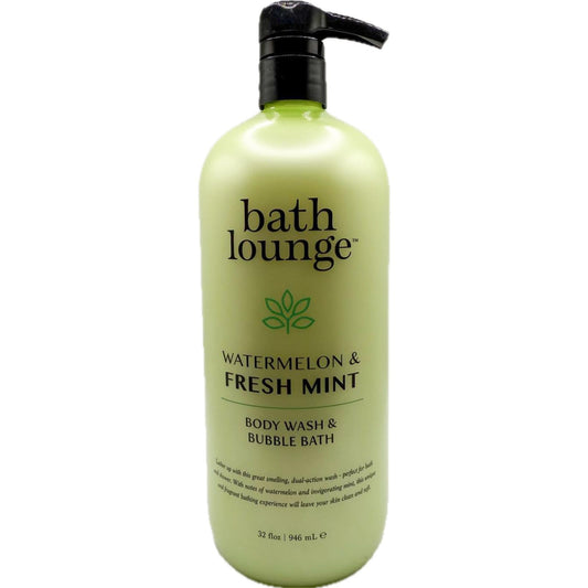 Bath Lounge Watermelon & Fresh Mint Body Wash and Bubble Bath, 32 fl oz, Dual-Action Formula Beauty & Personal Care Bath Lounge