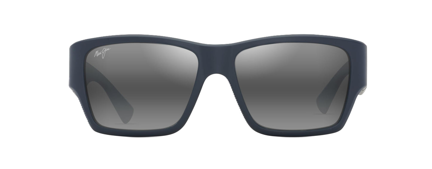 Maui Jim Men's & Women's Kaolu Polarized Square Sunglasses, Matte Blue/Neutral Grey Polarized, Extra large