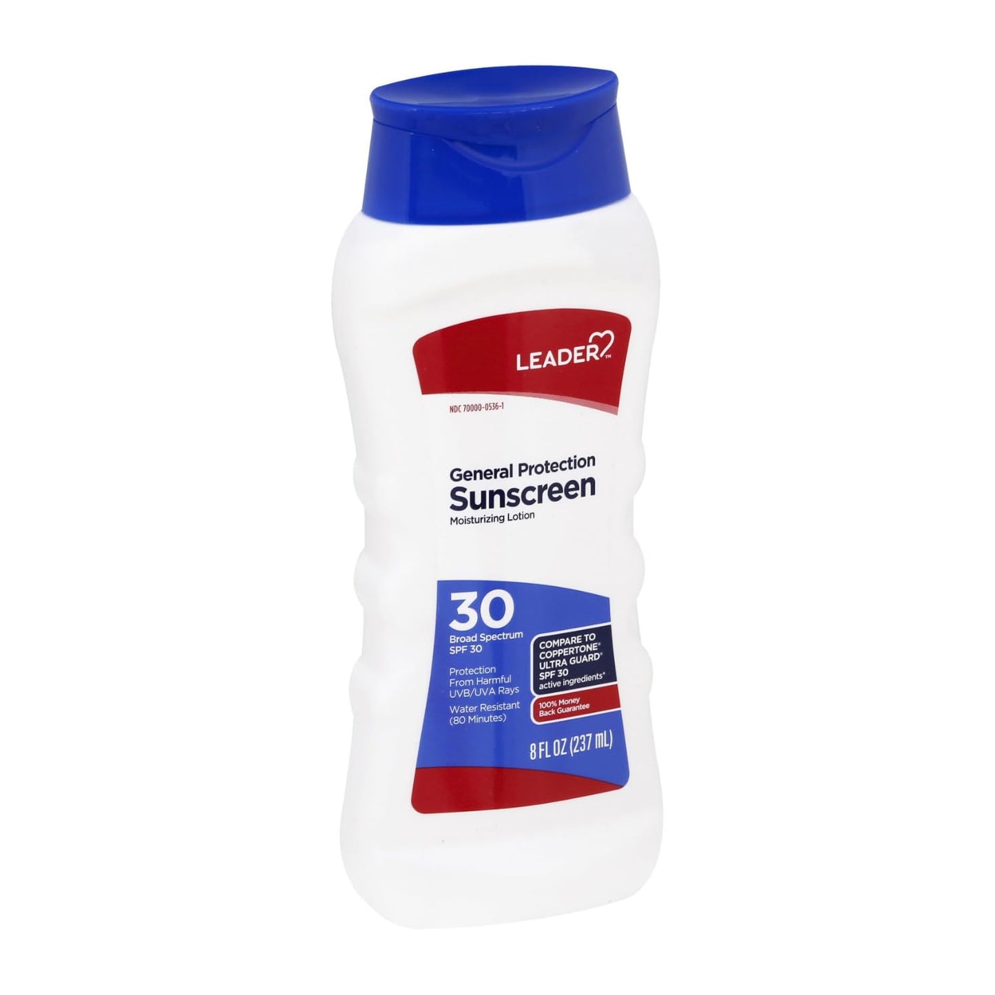 LEADER General Protection Sunscreen Lotion Broad Spectrum SPF 50, Water Resistant Moisturizing Lotion, 8 Ounce, Pack of 2