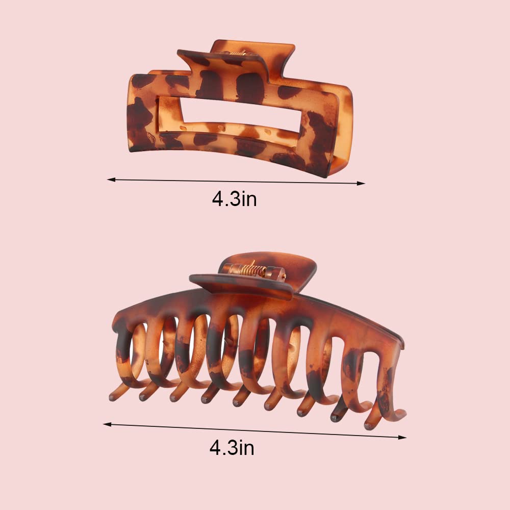 AWEELON 8PCS Large Hair Claw Clips for Women & Girls,Strong Hold Matte Claw Hair Clips for Thick Hair & Thin Hair 2 Styles
