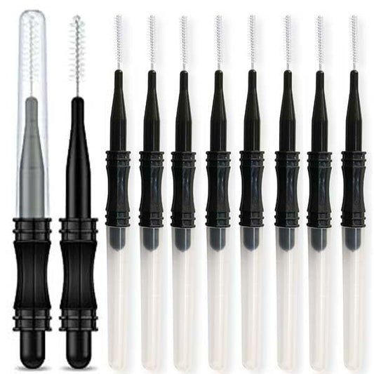 100pcs Mini Spooly Brow Lifter Brush with Cap - 3R Factory Precision Brow Spoolie for Eyebrow Laminating, Comb with Detail Spoolie Brush