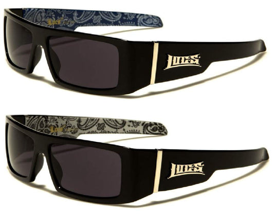 Locs Gangsta Sunglasses Various Combos 58 Style (2 Pack Blue Bandana and White Bandana)
