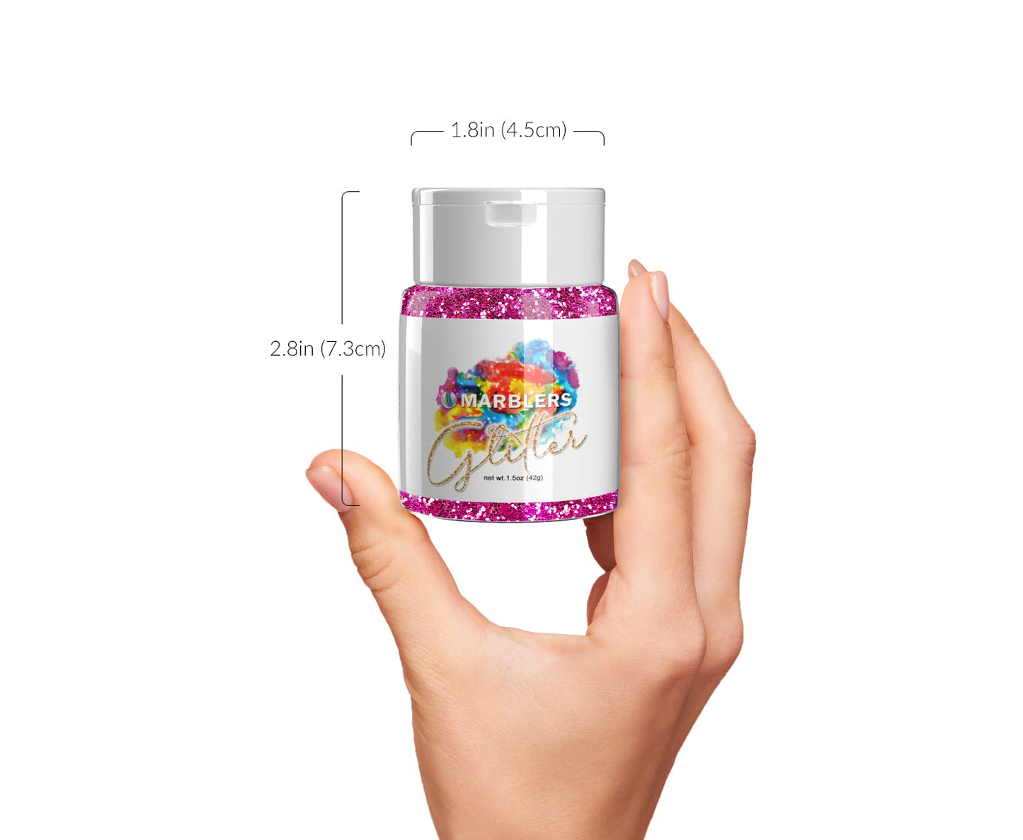 MARBLERS Twinkle Glitter [Glass White] 1.5oz (42g) | Fine | Non-Toxic, Vegan, Cruelty-Free | Face, Body, Eyeshadow, Hair, Festival, Party Makeup |