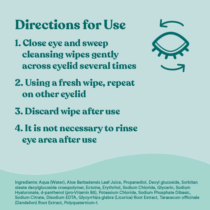 Biotrue Micellar Eyelid Cleansing Wipes, Fragrance-Free Eyelid Care for Dry, Irritated Eyes, Gently Cleanses, Hydrates & Soothes Eyelids, Moisturizing