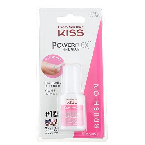 Kiss Powerflex Brush On Nail Glue 0.17 Ounce (Pack of 6) Beauty & Personal Care KISS