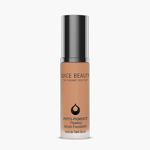 Juice Beauty Phyto?Pigments Flawless Serum Foundation - Non-Comedogenic, Long-Wear & Buildable Medium-to-Full Coverage - Vegan, Clean Hydrating Liquid Makeup for All Skin Types, 30 mL, 15 Rosy Sand
