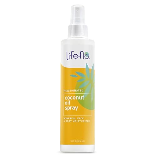 Life-Flo Fractionated Coconut Oil Spray - Liquid Coconut Oil for Skin, Hair and Nails, Lightweight Face Oil, Body Moisturizer, Cuticle Oil