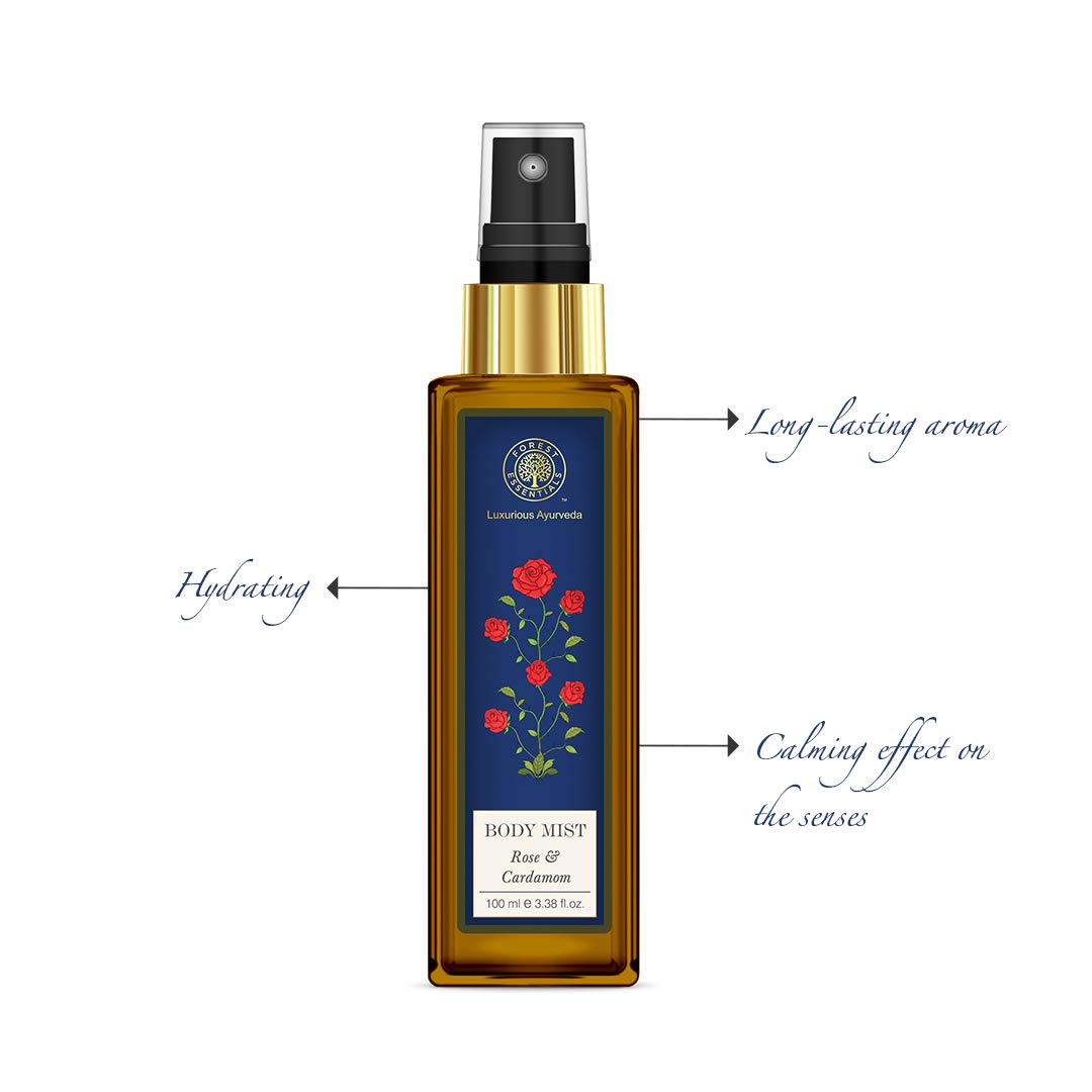 Forest Essentials Rose and Cardamom Body Mist, 100ml