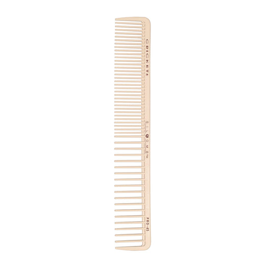 Cricket Silkomb Pro-45 All Purpose Professional Hair Stylist Comb - Japanese Made, Silicone Injected, Dual Tooth Patterns for Detangling, Cutting