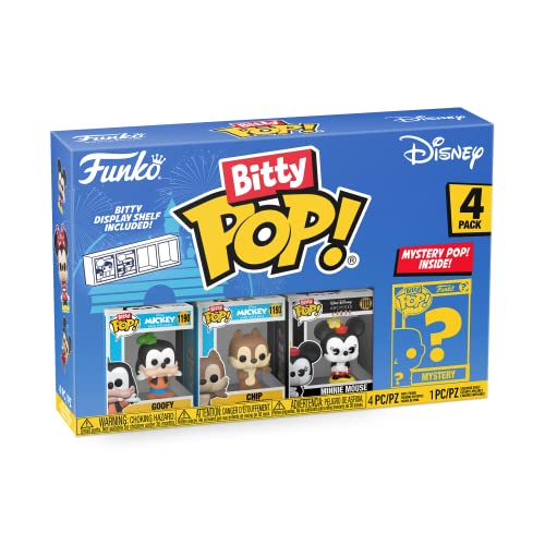 Funko Bitty POP! Disney - Goofy, 4-Pack - Goofy, Chip, Minnie Mouse (Hands Folded) and A Surprise Mystery Mini Figure - 0.9 Inch (2.2 Cm) Collectable…