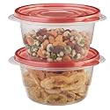Rubbermaid TakeAlongs Small Bowl Food Storage Containers, 3.2 Cup, Tint Chili, 2 Count