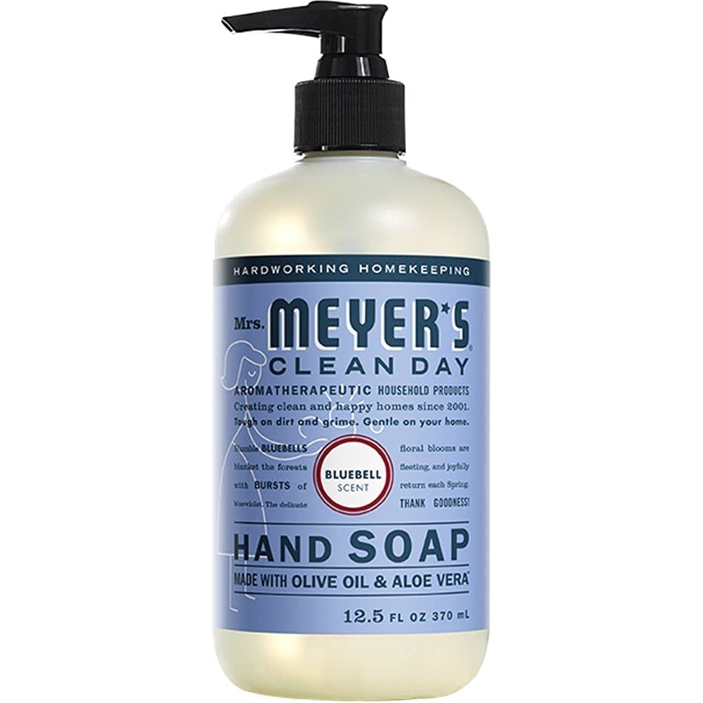 Mrs. Meyers Clean Day Liquid Hand Soap Hard 12.5 Oz Bluebell Scent Pump Dispenser