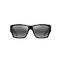Maui Jim Men's & Women's Kaolu Polarized Square Sunglasses, Shiny Black/Neutral Grey Polarized, Extra large