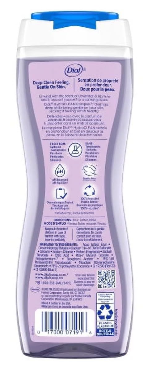 Dial Body Wash Lavender & Jasmine 16 Ounce Calm & Soothe (Pack of 2)