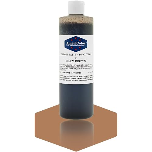 WARM BROWN 13.5 Ounce Soft Gel Paste Food Color