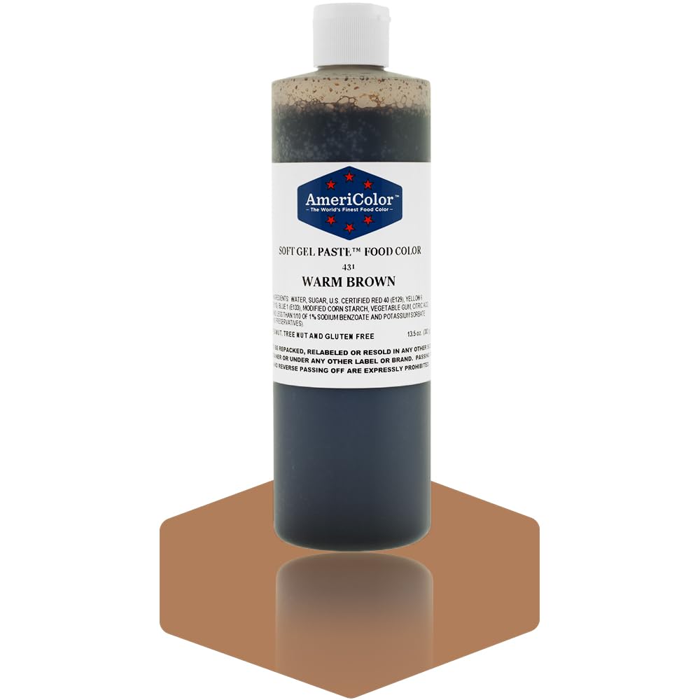 WARM BROWN 13.5 Ounce Soft Gel Paste Food Color