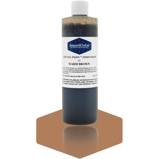 WARM BROWN 13.5 Ounce Soft Gel Paste Food Color