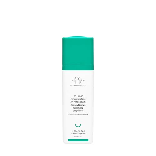 Drunk Elephant Protini Powerpeptide Resurf Serum - 30 ml/1 fl oz - Exfoliating Lactic Acid AHA Serum - Clean Clinical Skincare - Cruelty-Free - Free