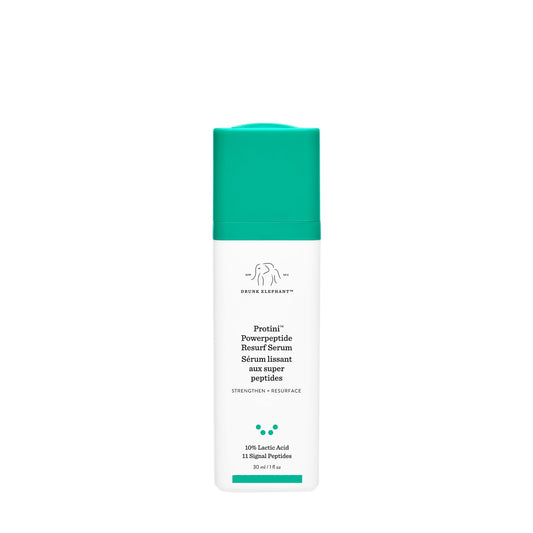 Drunk Elephant Protini Powerpeptide Resurf Serum - 30 ml/1 fl oz - Exfoliating Lactic Acid AHA Serum - Clean Clinical Skincare - Cruelty-Free - Free
