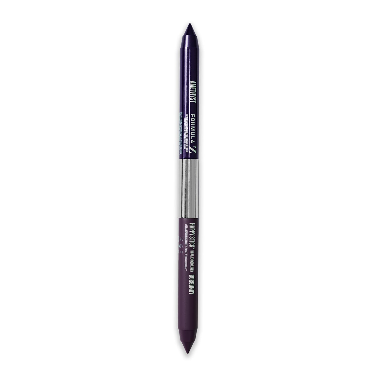 Formula Z Happy Stick Eyeliner - Tug Free Eyeliner Pencil with Vitamin E - Long Lasting Eye Makeup - Vegan - Amethyst-Burgundy - 2 x 0.02 oz