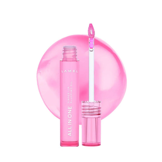 Lamel All-in-One Tinted Lip Oil - Pink Sparkle - Volumizing & Hydrating Lip Oil - Plumping and Scented Gel for Day & Night Use - Long-Lasting Formula Beauty & Personal Care Lamel
