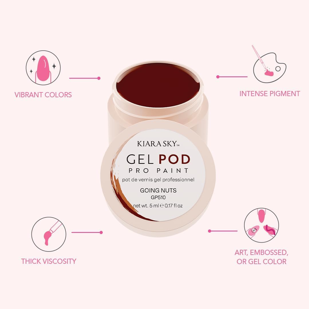 KIARA SKY Professional Nails Gel Art Pod - Ultra Pigmented Gel Art Paints (Going Nuts) Chestnut Brown Beauty & Personal Care KIARA SKY