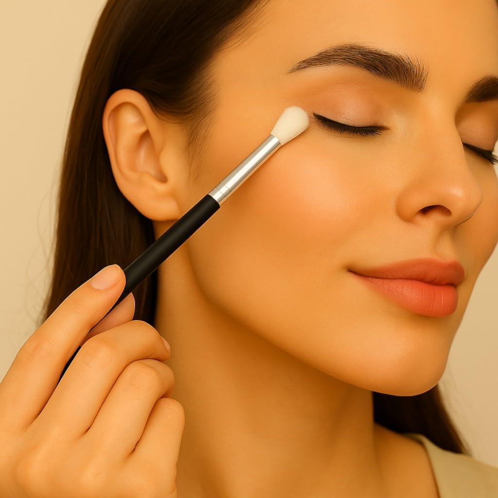 F.A.R.A.H In My Crease 235 - Vegan Eyeshadow Blending Brush for Crease Definition - Soft Synthetic Bristles, Brass Ferrule & Wooden Handle - Deluxe