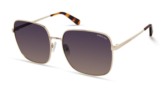 Kenneth Cole New York Women's KC6032W Square Sunglasses, Gold/Gradient Blue, 60/17/140