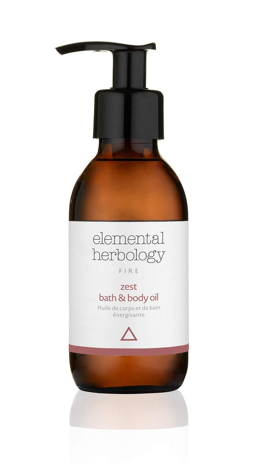 Elemental Herbology Zest Bath & Body Oil 5.0 fl oz - Energizing Aromatherapy Oil with Sweet Orange, Rosemary & Marjoram - Boosts Energy, Lifts Mood Beauty and Personal Care Elemental Herbology