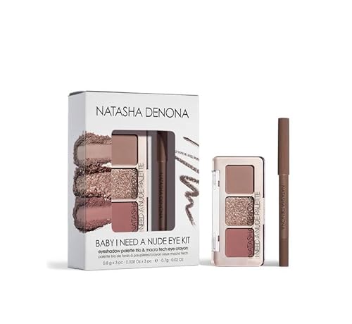Natasha Denona BABY I NEED A NUDE EYE KIT - Baby Eyeshadow Palette & Macro Tech Eye Crayon Kit + Bonus Premium Korean Sheet Masque with Collagen