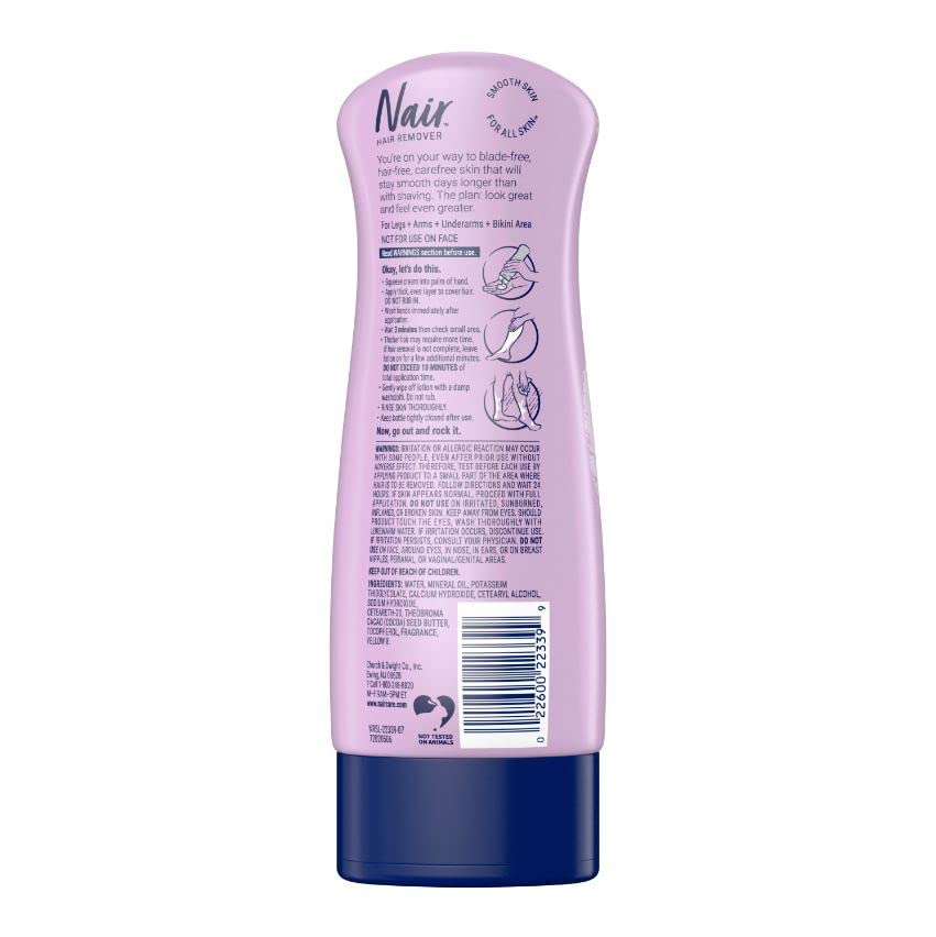 Nair Hair Remover Lotion Cocoa Butter & Vitamin-E 9 Ounce (266ml) (2 Pack)