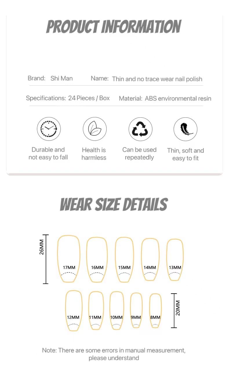 Spice Girl popular wearing a long ice transparent love diamond nail patch nail nail nail nail film (Brown, Medium) Beauty & Personal Care Shi Man