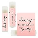 Andaz Press Blush Pink Rose Elegant Bridal Shower Engagement Party, Lip Balm Chapstick Favors, Kissing The Single Life Goodbye, 12-Pack, Bridal Shower