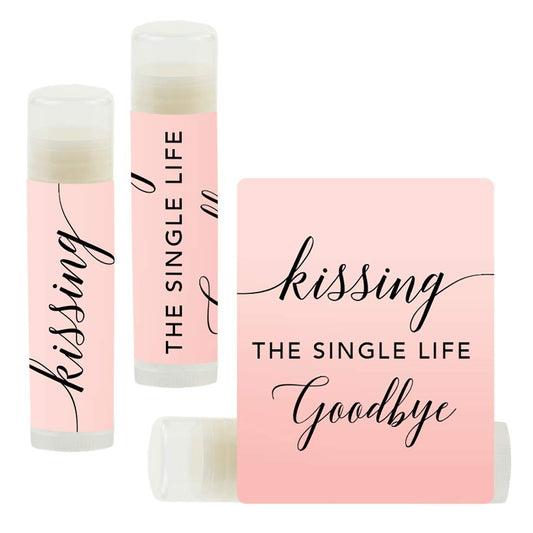 Andaz Press Blush Pink Rose Elegant Bridal Shower Engagement Party, Lip Balm Chapstick Favors, Kissing The Single Life Goodbye, 12-Pack, Bridal Shower