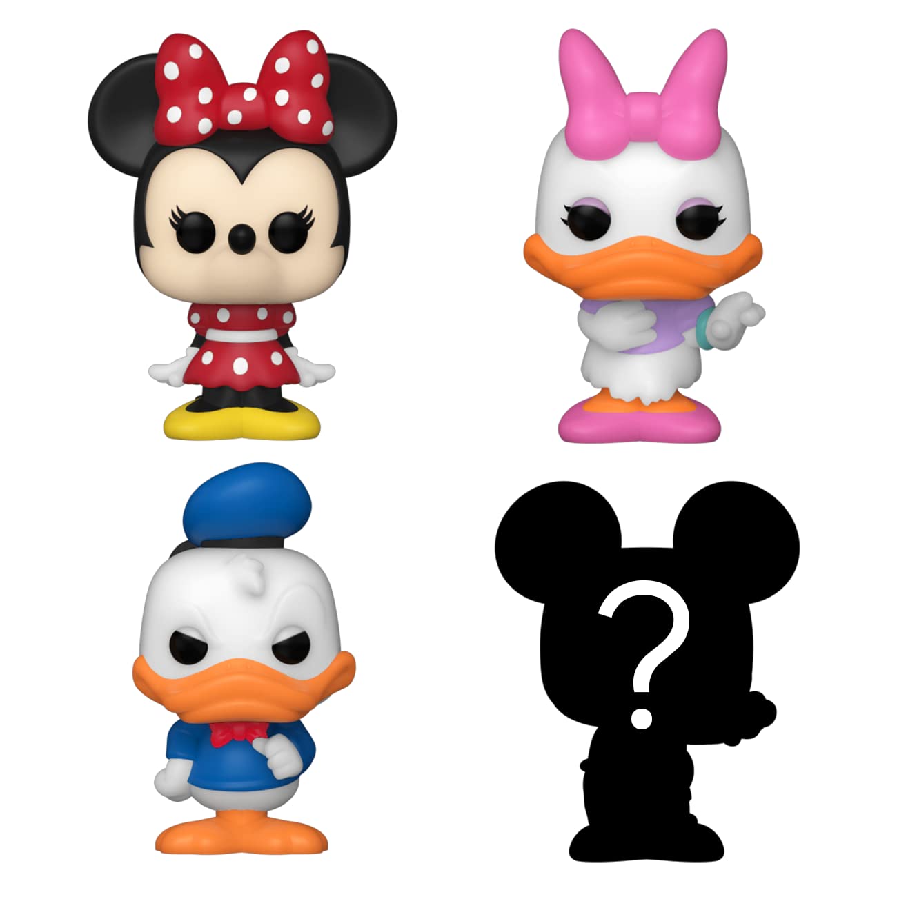 Funko Bitty POP! Disney - Minnie, 4-Pack - Minnie Mouse (red Dress), Daisy Duck, Donald Duck and A Surprise Mystery Mini Figure - 0.9 Inch (2.2 Cm)…