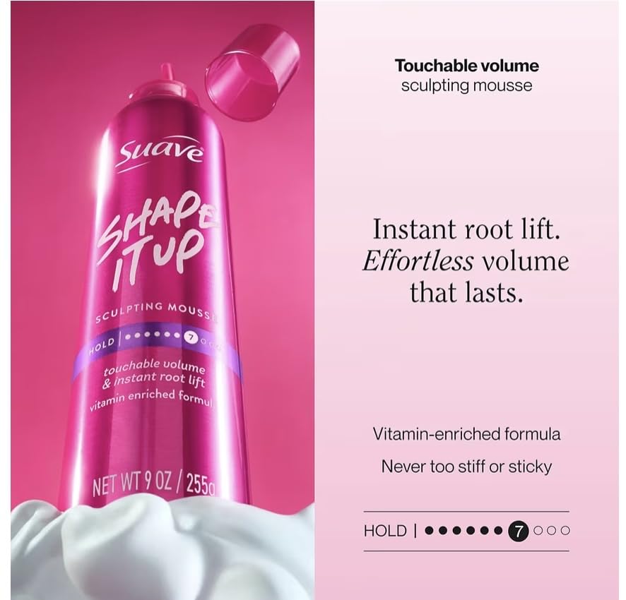 Suave Extra Hold Shaping Mousse, 9 oz, 2 Pk